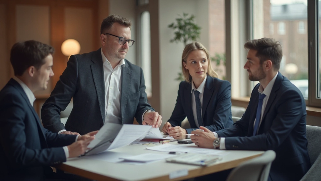 Close-up van twee professionals die notities uitwisselen tijdens een productief vergaderingsgesprek